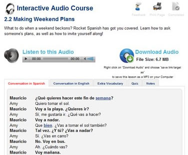 rocketlanguages audio lessons